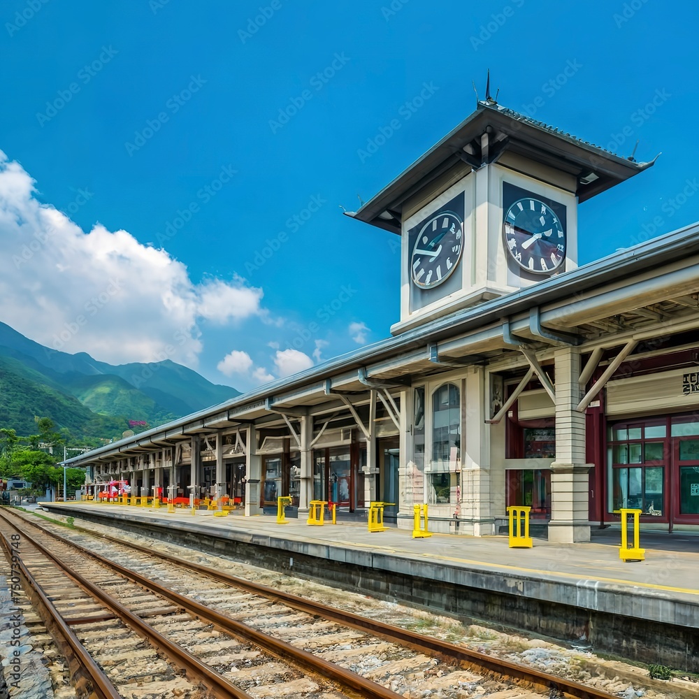 Fototapeta premium Houtong Station is a railway station on the Taiwan Railway Administration Yilan Line located in Ruifang District