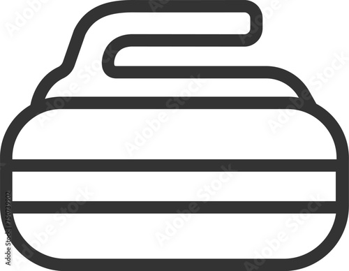 カーリングのアイコン（線画）のイラスト