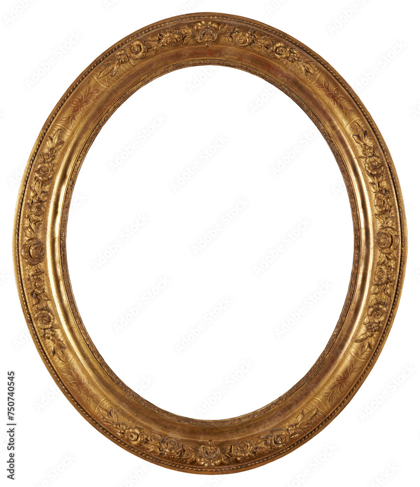 Large oval picture frame on a transparent background, in PNG format. Large oval picture frame on a transparent background, in PNG format.