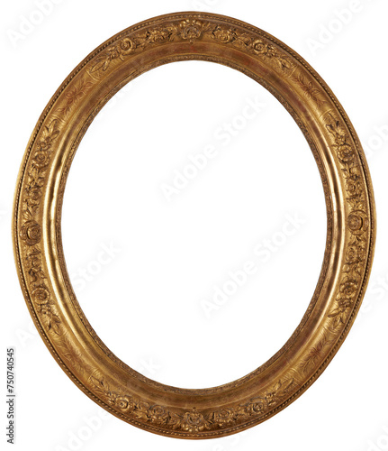 Large oval picture frame on a transparent background, in PNG format.