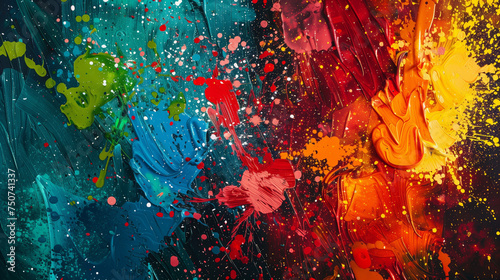 Color Burst: Vivid Splatters in Abstract Harmony