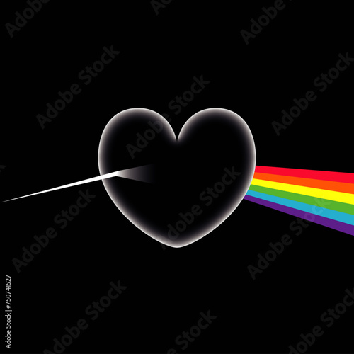 Dark side of the moon, Triangle, œil, œil, prisme, lumière, arc-en-ciel, Sphère, lune, terre, homme, silhouette, prisme, symbole, cœur, cœur, nuage, cloud, psychédélique, rock, musique, extra-terrestr