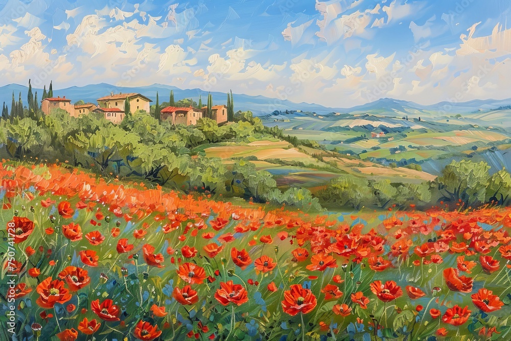 Panorama of a typical Tuscany landscape