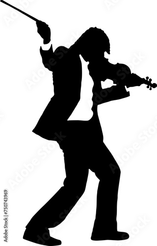 Music Artist Black vector silhouette 