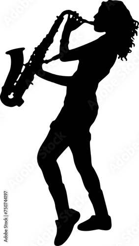 Music Artist Black vector silhouette 