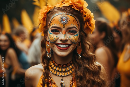  Festival in Latin American countries. People organize carnivals, decorate altars with marigolds, wear themed costumes and put on appropriate makeup