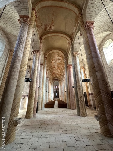 Obraz na płótnie intérieur de l'église abbatial de Saint-Savin w salonie