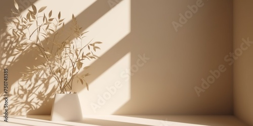 Clean and modern minimalistic abstract background in gentle light beige, perfect for product presentation