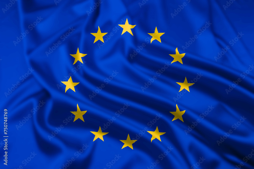 The European Union Flag Rippled The European Union Flag Rippled