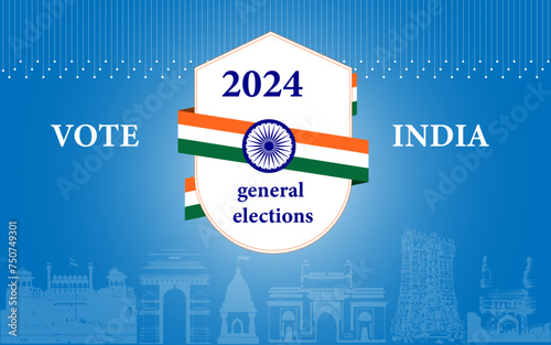 Republic if India General Election Poster, India Elections poster, Election banner for 2024, vote india