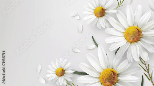 Daisy flower on white background with copy space  © Achmad