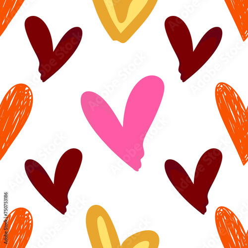 Cartoon multicolored hearts fashion cute hand drawn structure farm joints sketch enlarged image decorative items clothes paper scrapbook learning materials education interior decoration stickers cloth