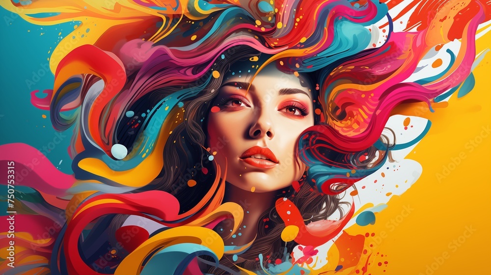 Craft a bold and artistic hero header for a creative agency, using vivid colors and dynamic, paint-like strokes that showcase the agency's creativity and energy 