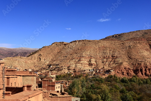 View on a tsar in the High Atlas which is a mountain range in central Morocco, North Africa, the highest part of the Atlas Mountains © clement