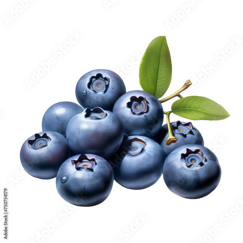 a bunch of stacked blueberries on a transparent background png isolated