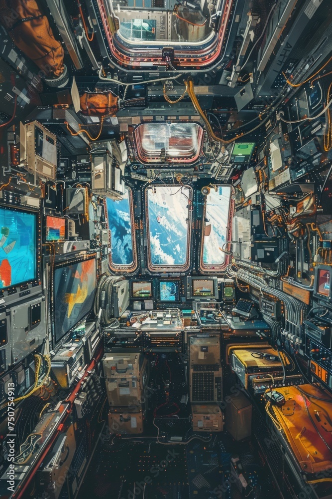 Orbital Artistry: Zero-Gravity Exhibition on a Space Station with Earth Orbiting Artists