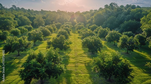 Aerial View of Green Field With Trees