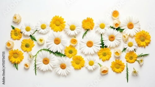 Assorted Flowers Arranged on White Surface