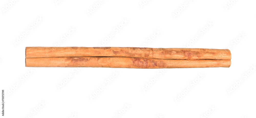 One aromatic cinnamon stick isolated on white One aromatic cinnamon stick isolated on white
