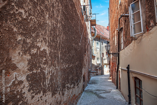 Zagreb, Croatia. A narrow street of the old city.