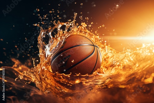a basketball splashing in water © Maxim
