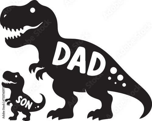 father and baby t-rex dinosaur