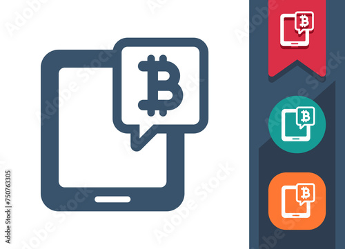 Tablet Icon. Mobile Banking, Internet Banking, Online Shopping, Money, Bitcoin, Cryptocurrency