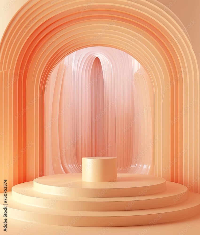 Fototapeta premium Abstract 3D podium for product presentation. Mock up for promotion. Volumetric view