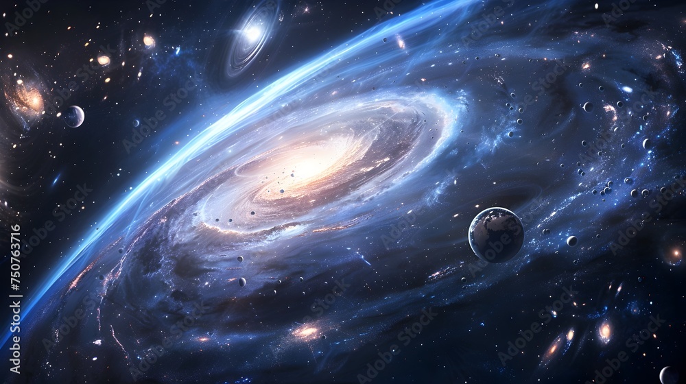 High Definition Space Wallpaper of Spiral Group Galaxy