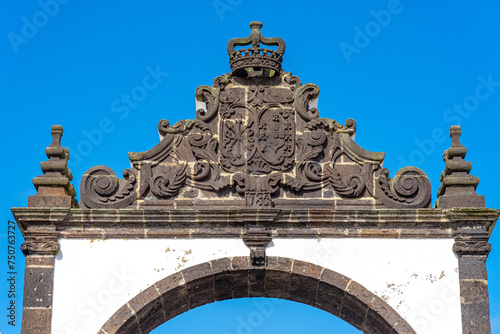 detail from above of the arch of the city gates of Ponta Delgada-São Miguel-Açores-Portugal.