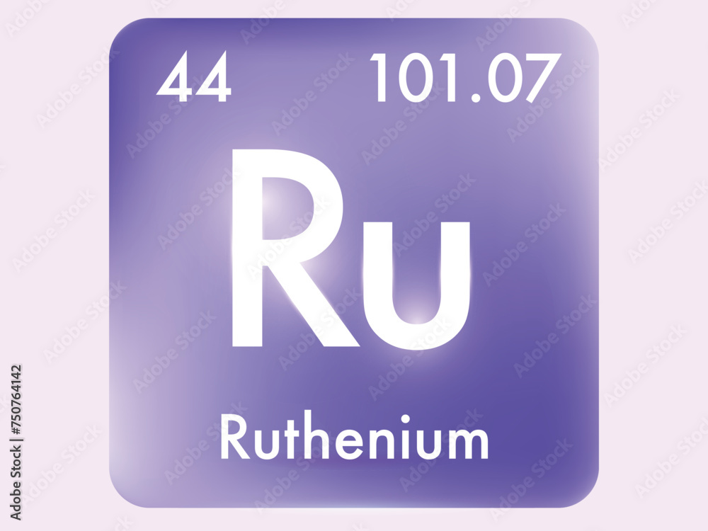 Ruthenium icon style concept on Periodic table Ruthenium icon style concept on Periodic table