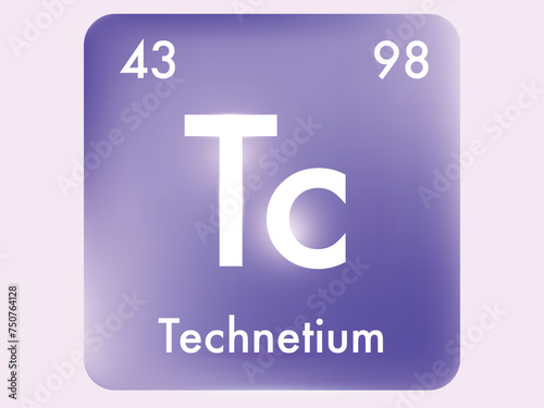Technetium icon style concept on Periodic table
