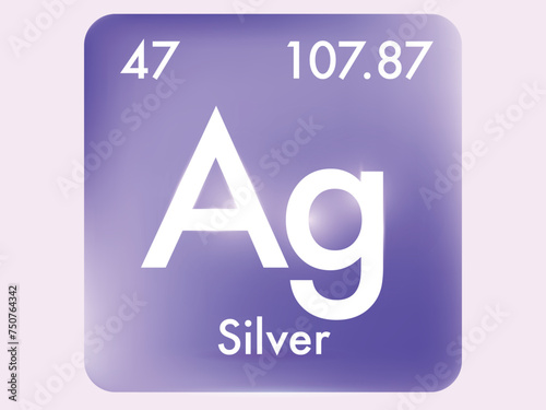 Silver icon style concept on Periodic table