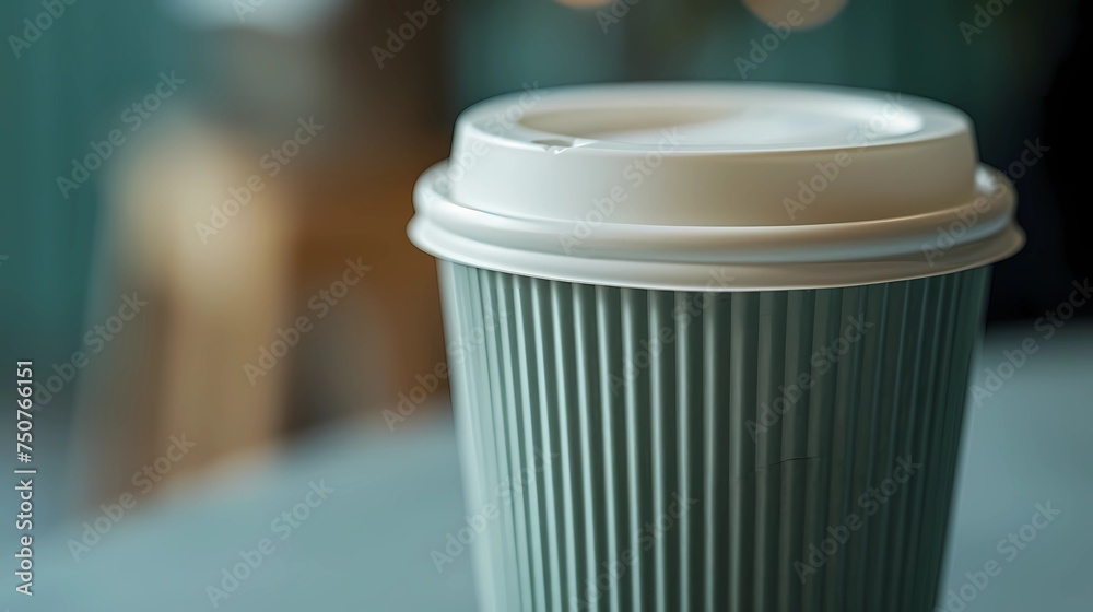 Coffee cup in coffee shop, shallow depth of focus, Generative AI illustrations. Coffee cup in coffee shop, shallow depth of focus, Generative AI illustrations.