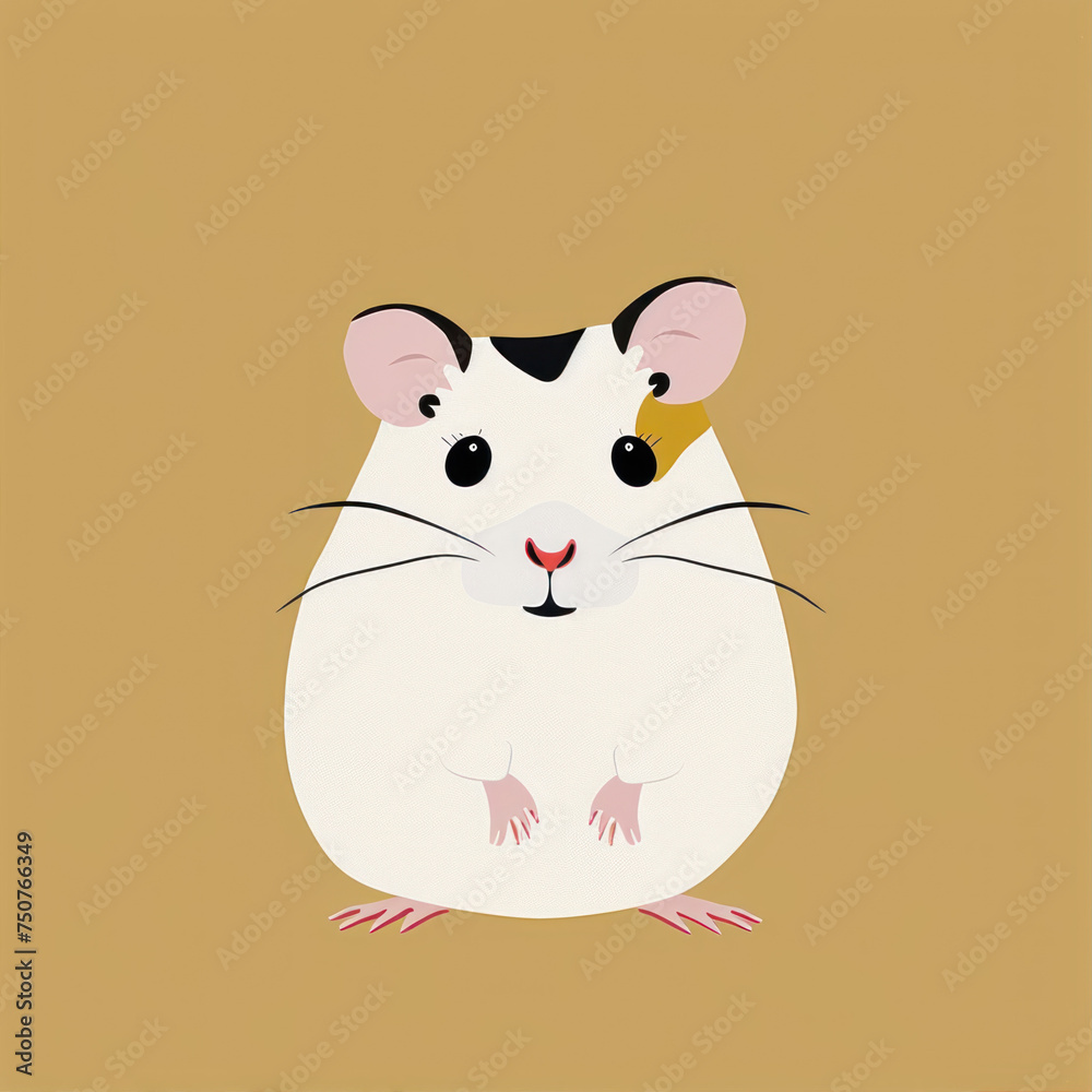 Stylized hamstar. Illustration in minimalistic style
