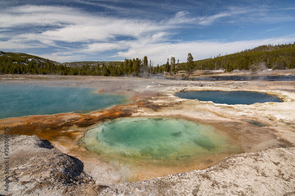 Geothermal hot spring in Yellowstone Park Geothermal hot spring in Yellowstone Park