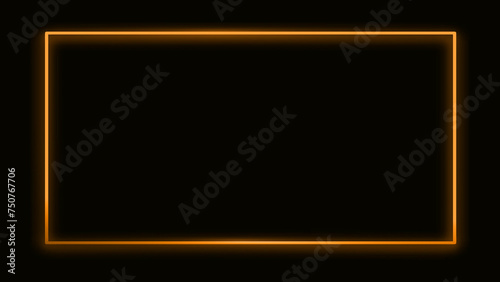 Orange neon boarder for website banner and has space for writing, Orange Neon lines digital background, Orange Neon social media banner, Orange Neon boarder website banner photo