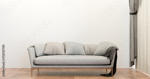 white sofa simple design living room interior