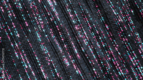 Digital binary code 3D rend...