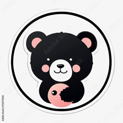 care bear  flat white background  sticker  image in full  vector illustration kawaii