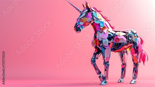 Modern Unicorn Design with High-Tech Futurism