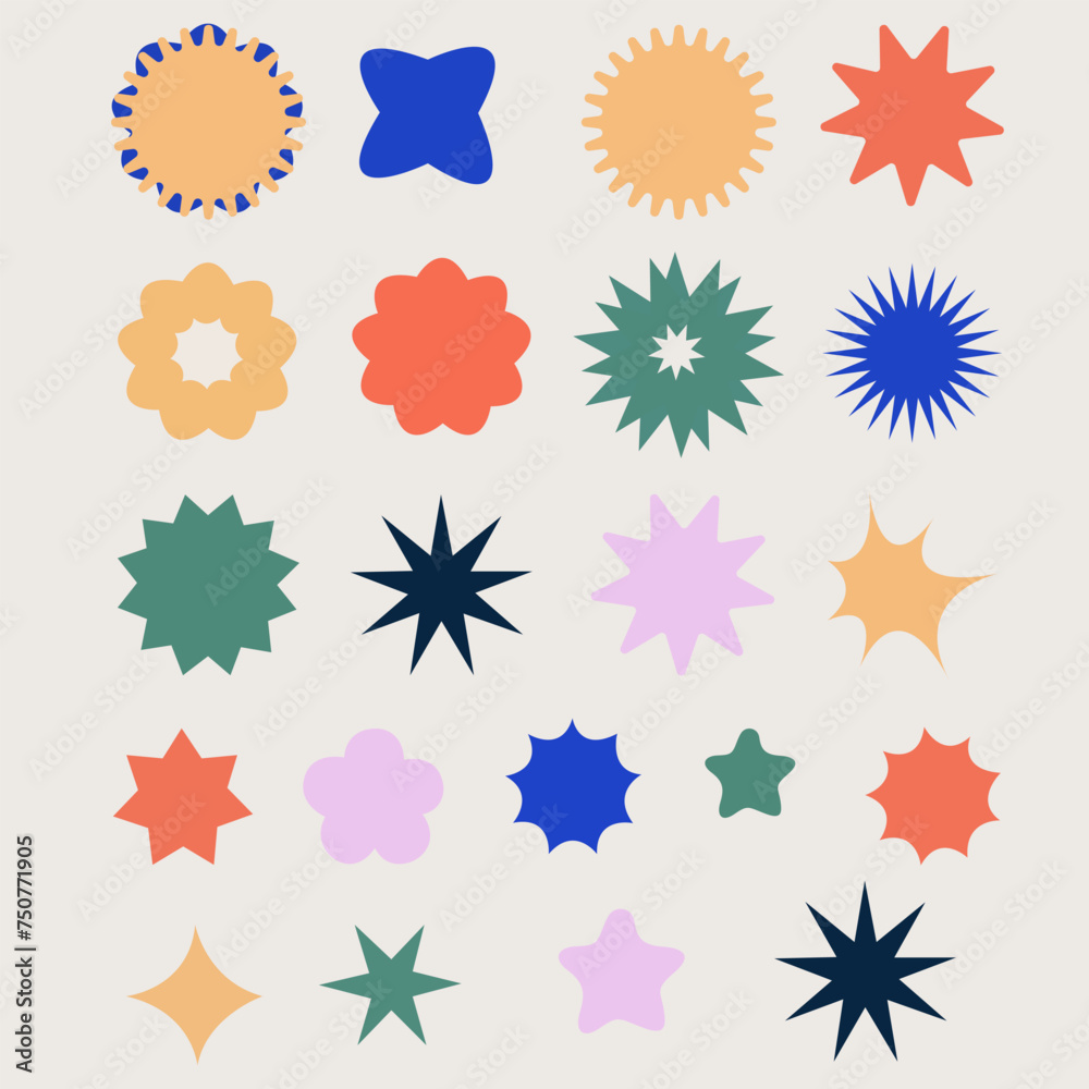 Abstract geometric shapes, contemporary figure star oval spiral flower and other primitive elements, vector elements Abstract geometric shapes, contemporary figure star oval spiral flower and other primitive elements, vector elements