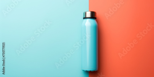 Clean Blue Liquid in Minimal White Bottle on Natural Background