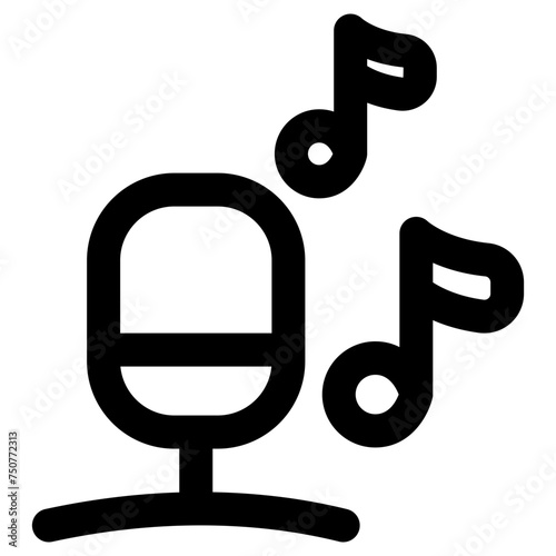 singing icon, simple vector design