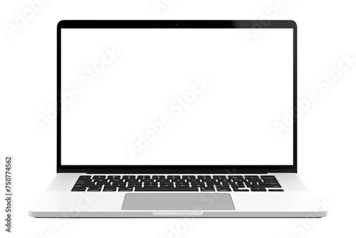 Laptop computer with blank screen isolated on transparent background Remove png, Clipping Path, pen tool