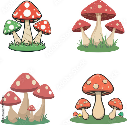 Mushrooms vector art illustration  (ID: 750777338)
