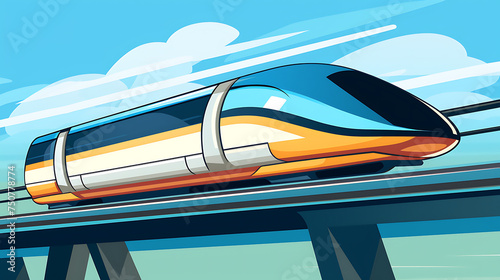 A vector representation of a high-speed maglev train.