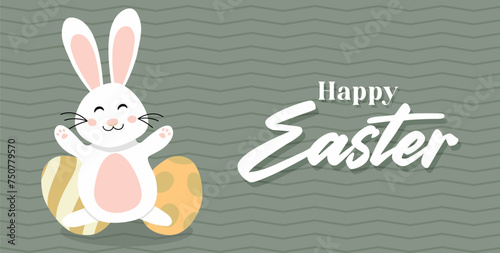 Wallpaper Mural Funny Easter bunny , great for happy easter banners, wallpapers, easter cards and wrapping - vector design  Torontodigital.ca