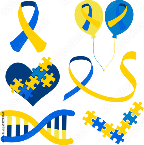 Word down syndrome day illustration