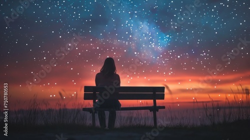 Secure Evenings in Romantic Quantum Cryptography. Surreal Journey into the Cosmos. Amidst the Vast Expanse of the Night Sky, a Woman Stands Alone